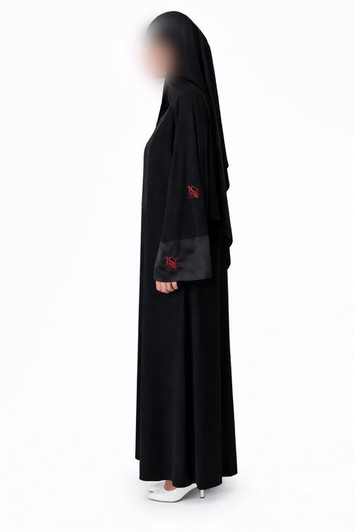 Ensemble Abaya Isya Black et Hijab jersey liquide Black
