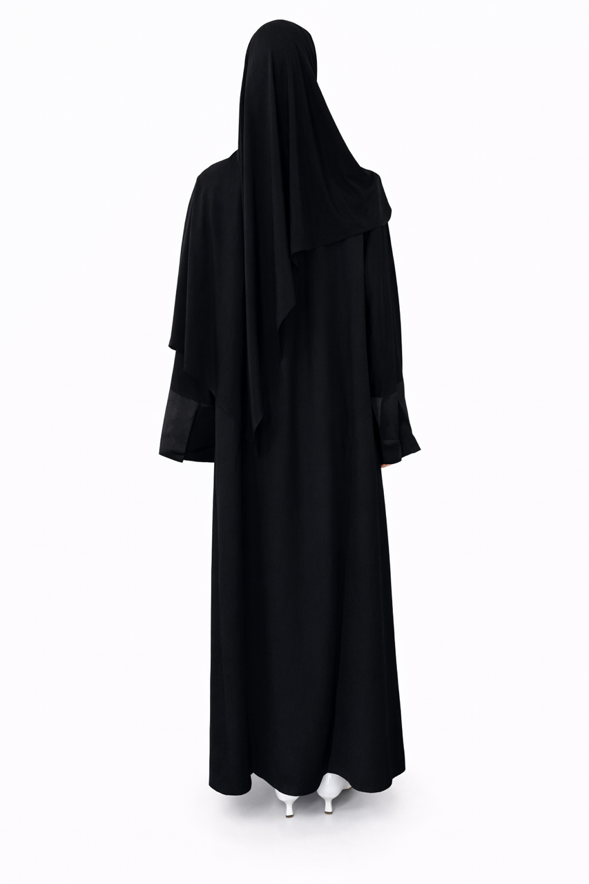 Ensemble Abaya Isya Black et Hijab jersey liquide Black